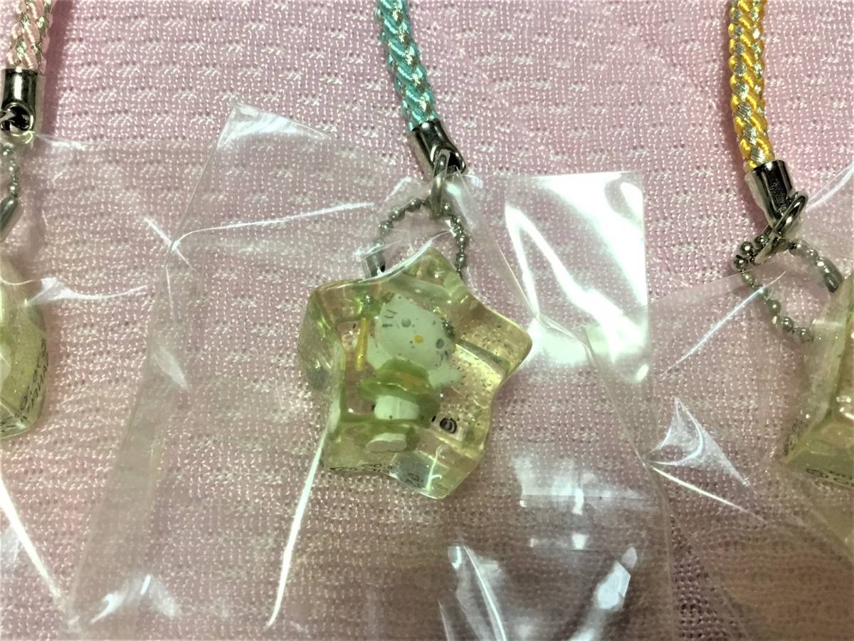 ハローキティ イルミネーションバージョン 0 四角レア ストラップオンライン フルセット ハローキティ☆アクリル根付け　イルミネーションバージョン3種セット　2006年