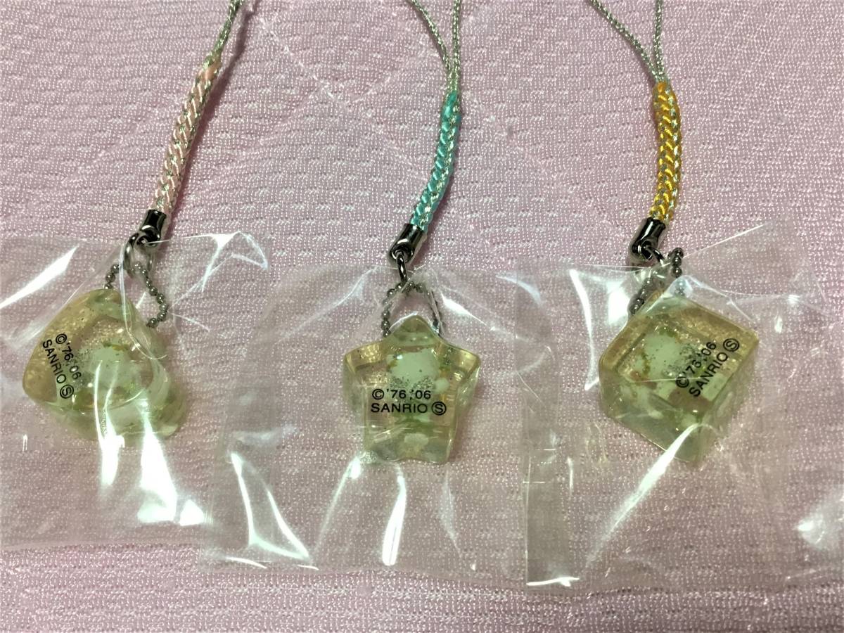 ハローキティ イルミネーションバージョン 0 四角レア ストラップオンライン フルセット ハローキティ☆アクリル根付け　イルミネーションバージョン3種セット　2006年