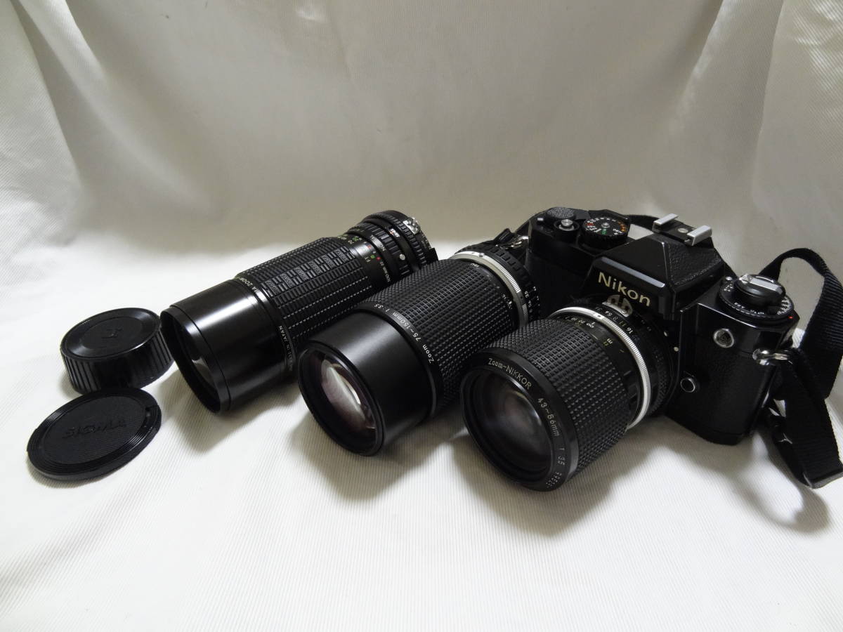 ニコン フィルム1眼レフカメラ FE Aiニッコールレンズ他付 動作確認