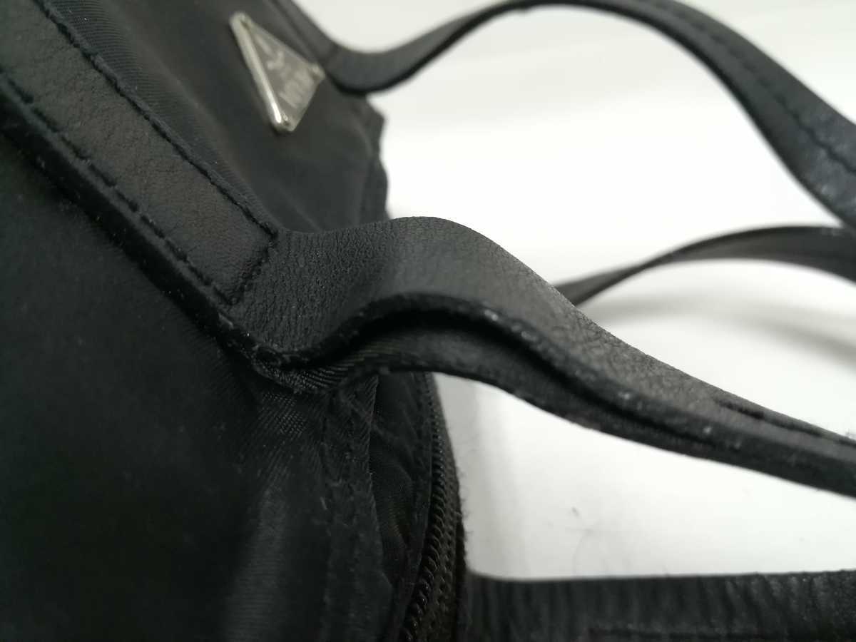 PRADA プラダ ハンドバッグ ブラック 三角ロゴ ナイロン 黒 バッグ 327 PRADA プラダ ナイロン 美品‼️PRADA 希少PRADA レザー