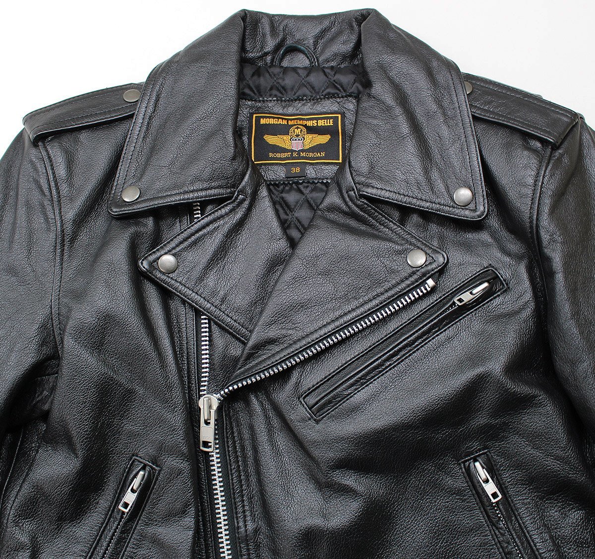 【未使用品】希少 MORGAN MEMPHIS BELLEダブルライダース S MORGAN MEMPHIS BELLE DOUBLE BREASTED SLIMFIT RIDERS 