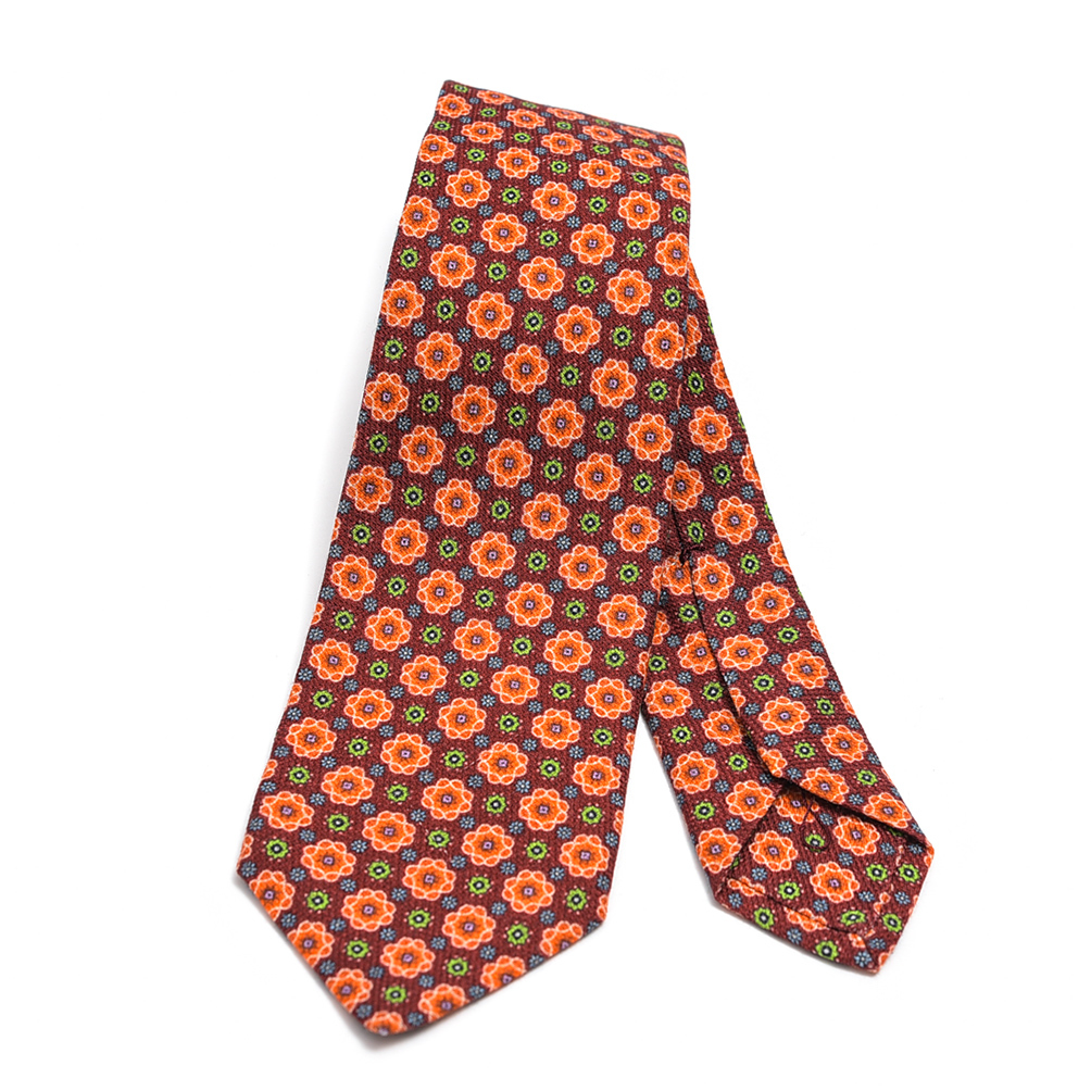 新品 3万 キトン ネクタイ セッテピエゲ 総柄 シルク 100％ Kiton Made