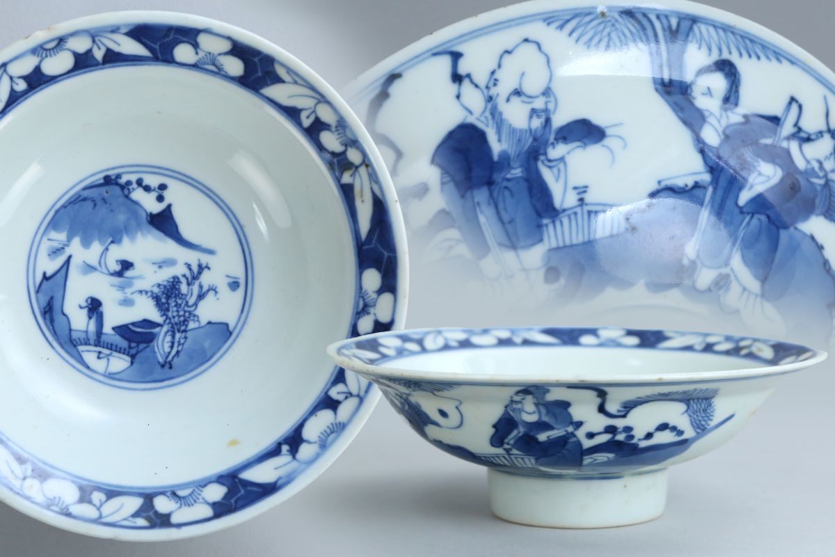 中国古玩 唐物 明代 染付 青華 壷 時代物 極上品 初だし品 3733 中国