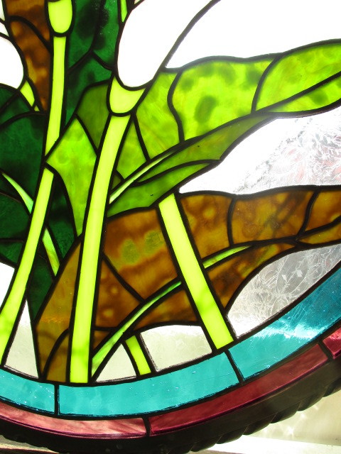 逸品 ステンドグラス 花文様 楕円型 壁掛け額 W580mm X H6mm 和風 窓 ドア 建具 戸 洋館 大正 昭和レトロ 氷コップ アンティーク 工芸ガラス 売買されたオークション情報 Yahooの商品情報をアーカイブ公開 オークファン Aucfan Com