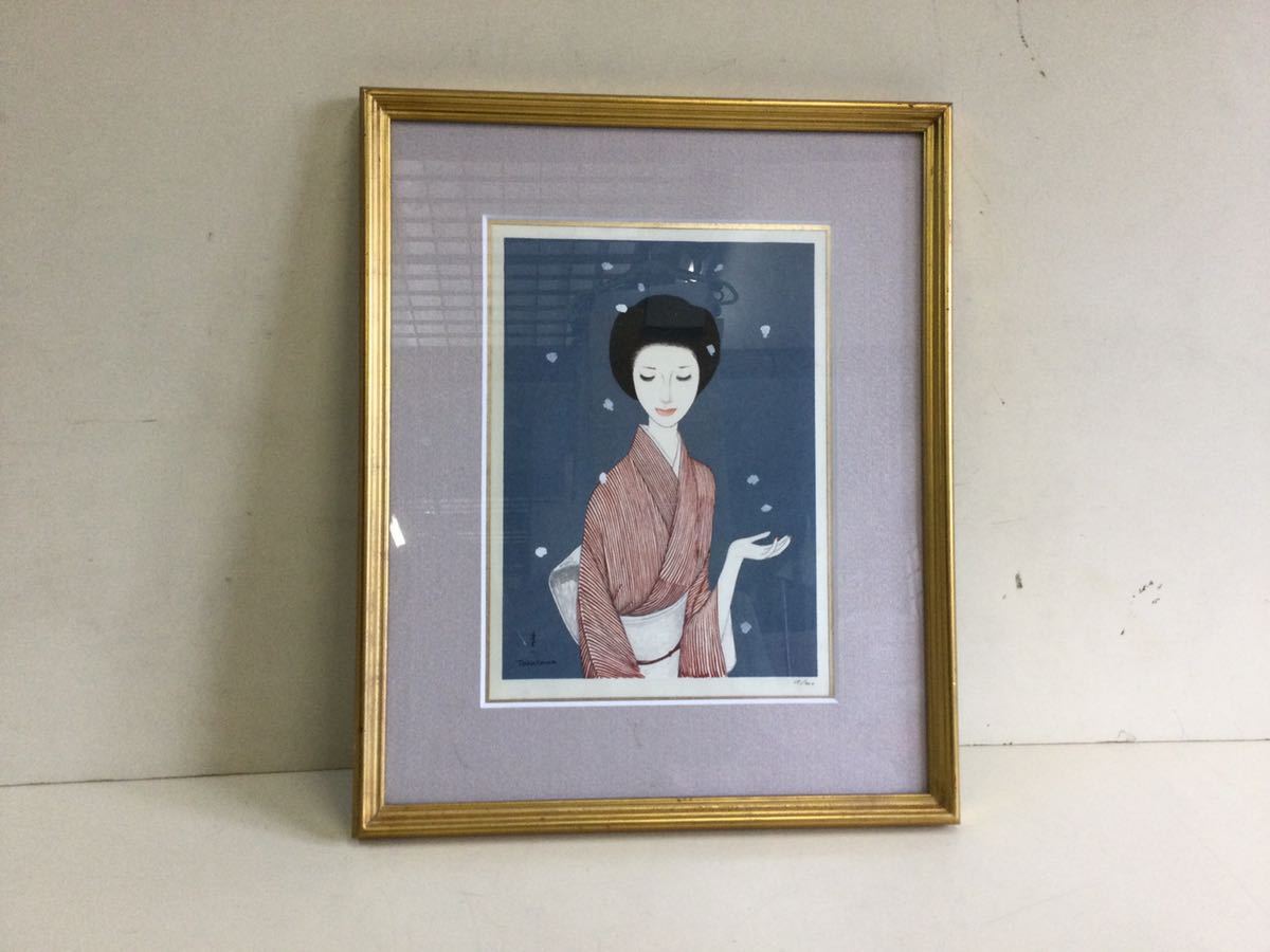 【HOT，定番人気】 高沢圭一 木版画 題名 夜の雪 美人画巨匠 朝日新聞社賞(木版画)｜売買されたオークション情報、yahooの商品情報をアーカイブ公開 - オークファン 木版画