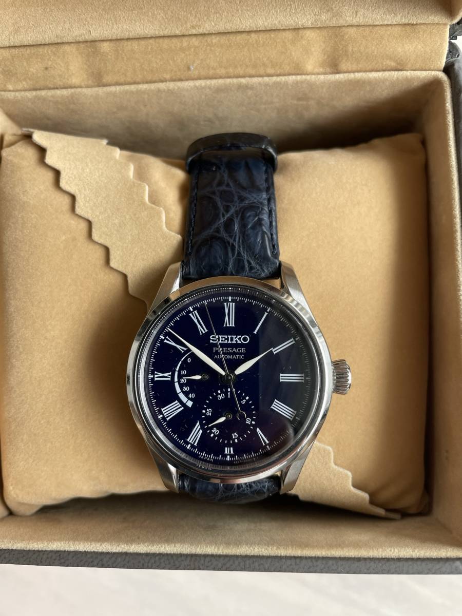 SEIKO プレサージュSARW047 青琺瑯ダイヤル 純正革ベルト付の入札履歴 