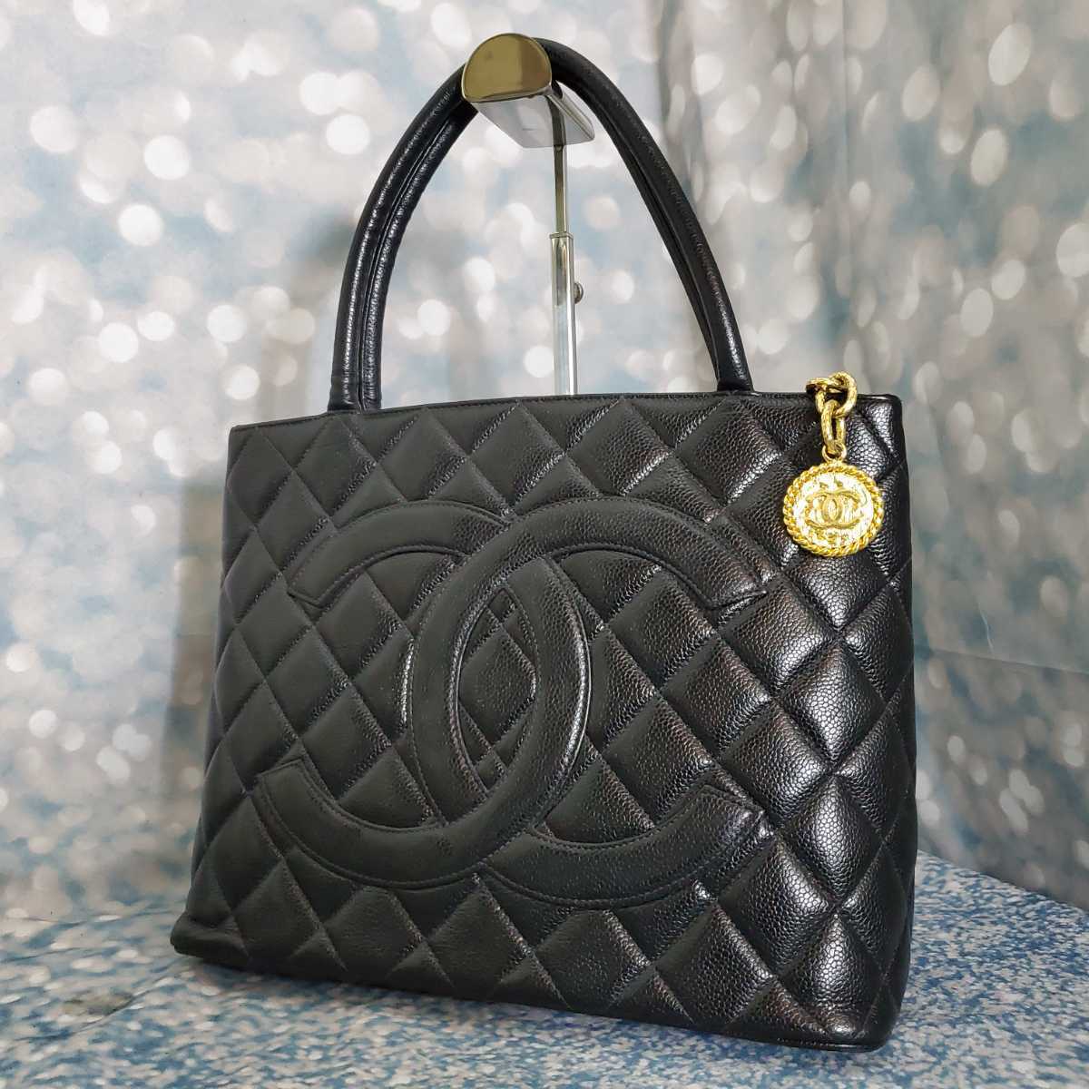 真贋保証 シール付 ☆美品☆【A-060】CHANEL 復刻トート ハンドバッグ 