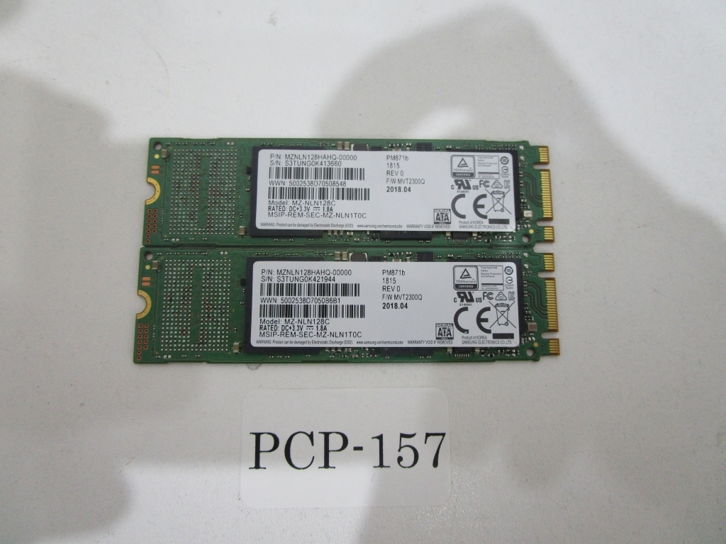 M.2 SSD SAMSUNG 128GB 計12枚セット 動作確認済み SAMSUNG MZNLN128HAHQ-00000 2枚セット 128GB M.2SSD 管理番号PCP-157