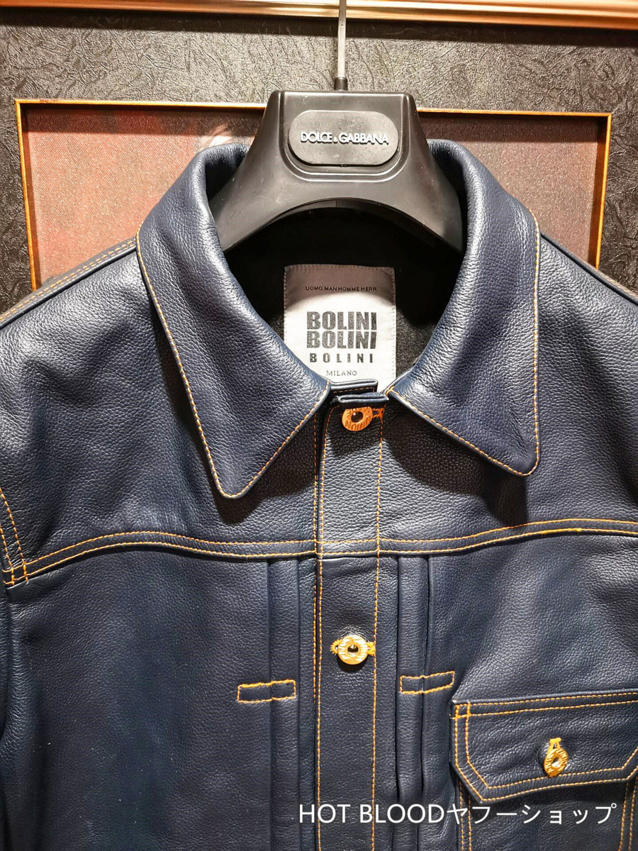 最上級レザー◇イタリア・ミラノ発*BOLINI*ブラックライン・最上級  
