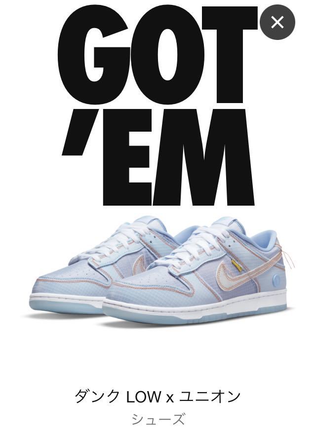 28.5cm NIKE DUNK LOW UNION ARGON ナイキ ユニオン ナイキ ダンク ロー Passport Pack 