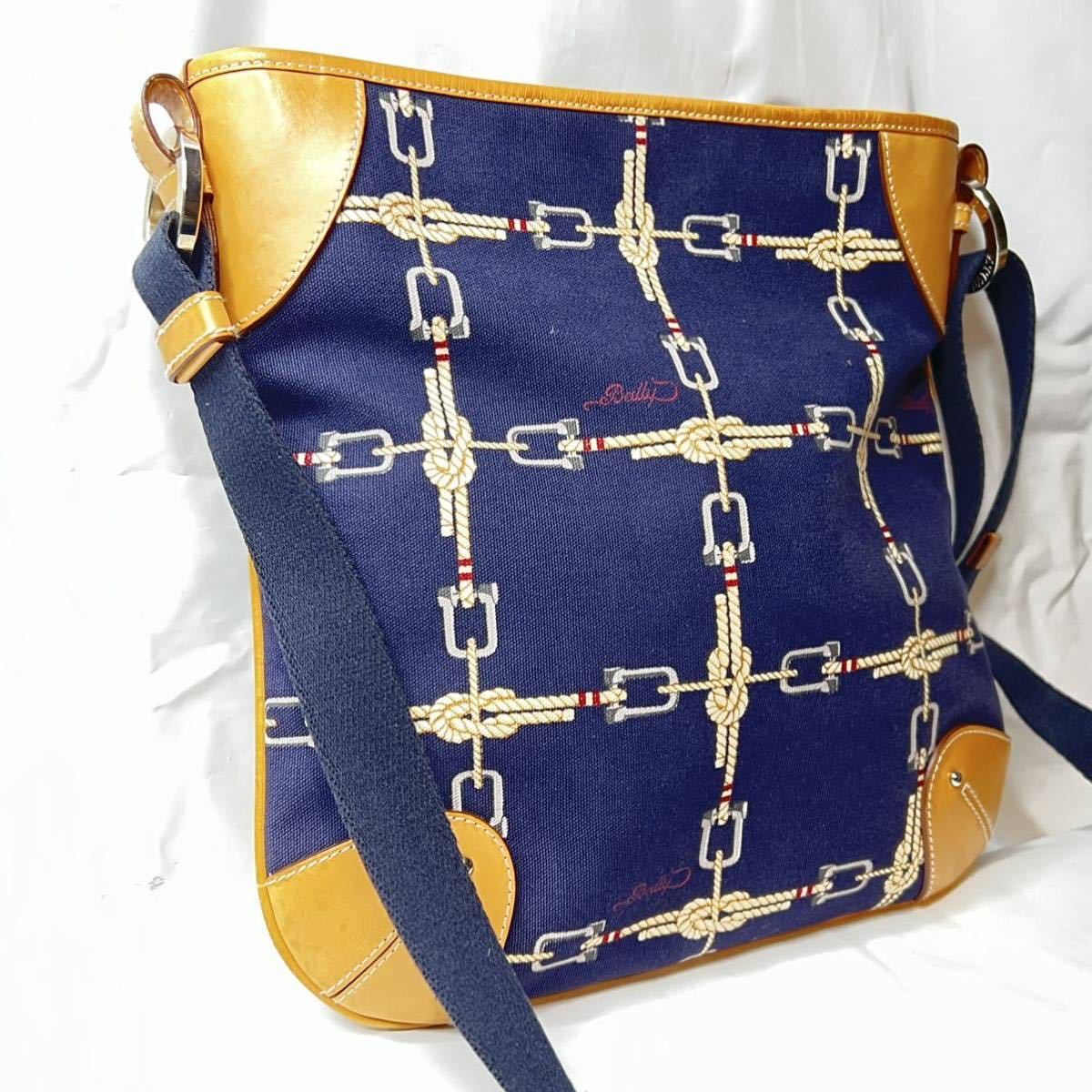 未使用/タグ付き】BALLY バリー 本革 オールレザー ネイビー 