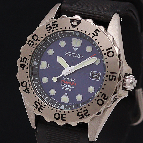 SEIKO V145-0AH0 ソーラー SCUBA Yahoo!オークション メルカリ 