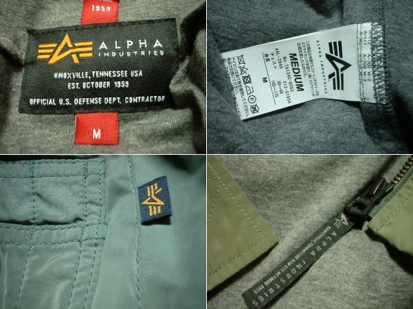 ALPHA INDUSTRIES.オリーブ春物MA-1フライトジャケットM正規アルファ