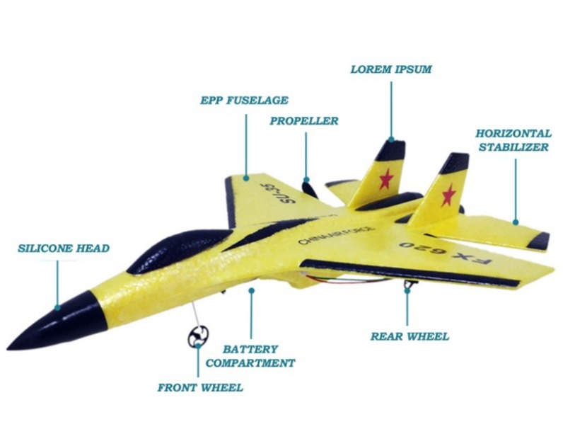 SU-35 RC 2.4G グライダー FX-820 2CH リモコン戦闘機固定翼 2.4 固定翼飛行機 Rc グライダー電動飛行機 - EPP フォーム リモコン飛行機 バッテリー