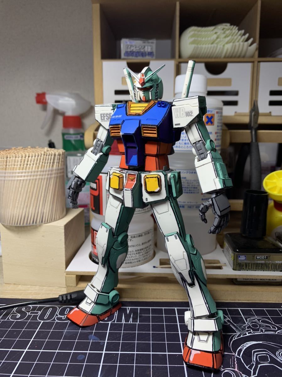 ガンプラ完成品 MGマスターグレード ガンダムthe origin版 イラスト風 