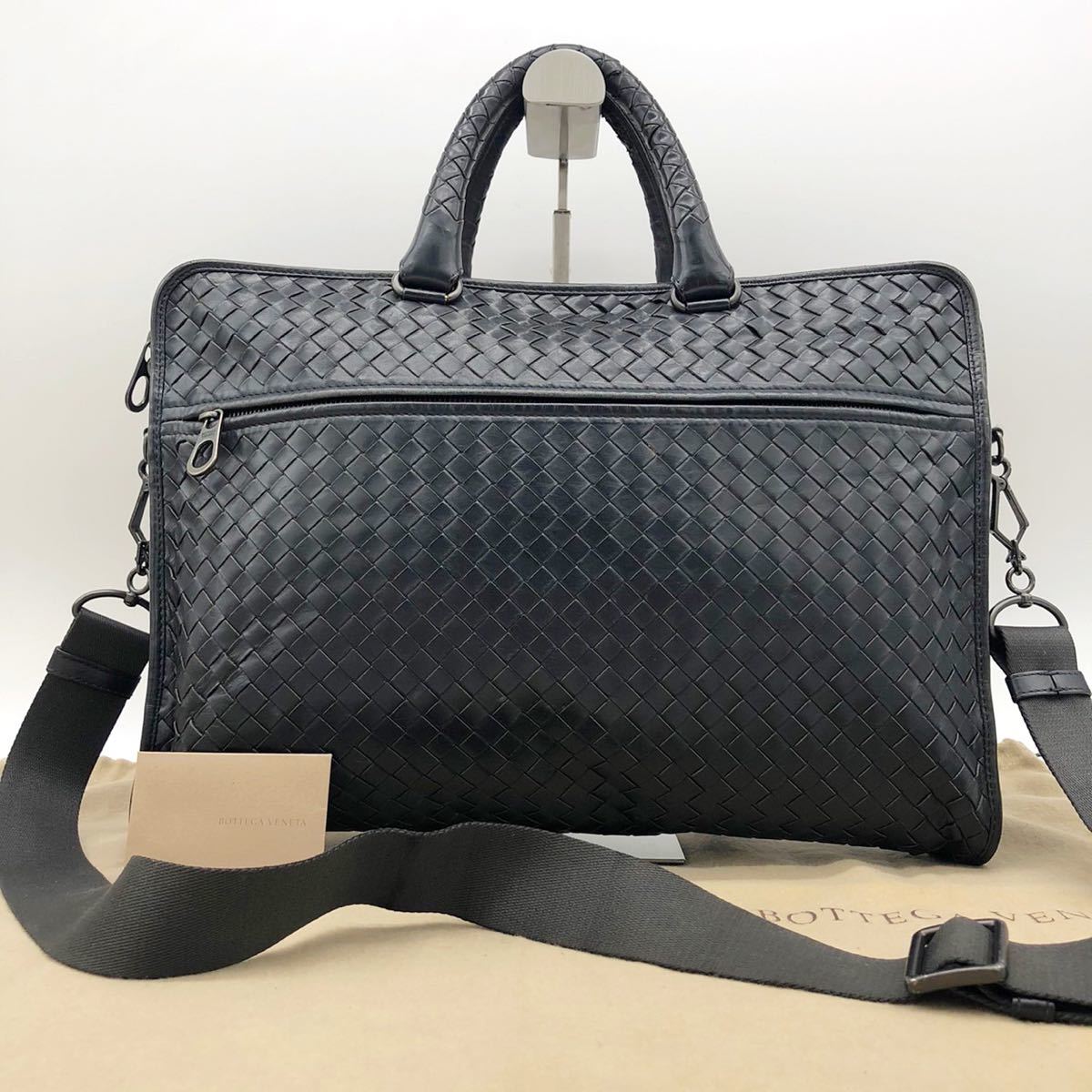 驚きの破格値，限定セール 1円 超稀品 BOTTEGA VENETA ボッテガヴェネタ イントレチャート 2way ブリーフケース ビジネスバッグ メンズ 通勤 ブラック 黒(かばん、バッグ)｜売買されたオークション情報、yahooの商品情報をア 男性用