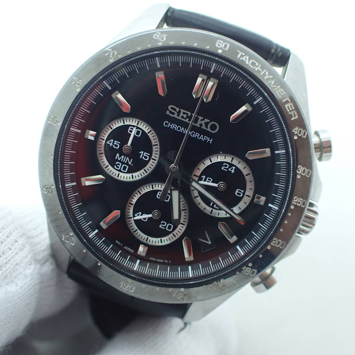 8917) SEIKO セイコー クロノグラフ 8T63-00D0 メンズ クォーツ 腕時計 