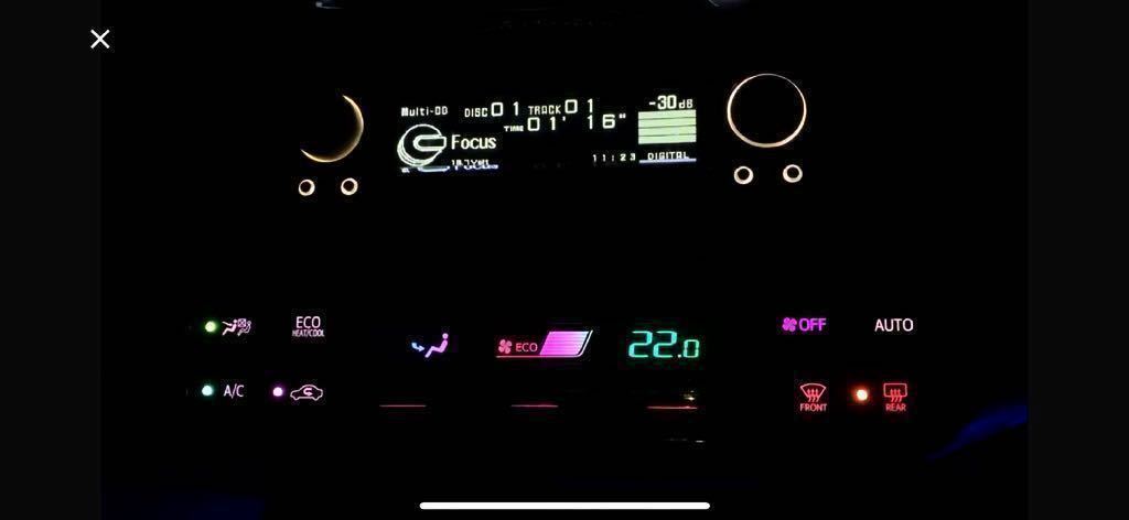 50系　プリウス　エアコンパネル LED打ち替え済み　レインボーグラデーション ZVW50 50プリウス 前期 後期 LED打ち替え済み エアコンパネル