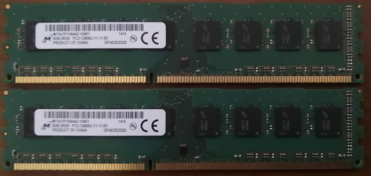 安い，新品 デスクトップ用メモリ Micron 8GB&times;2枚 計16GB(DIMM)｜売買されたオークション情報、yahooの商品情報をアーカイブ公開 - オークファン DIMM
