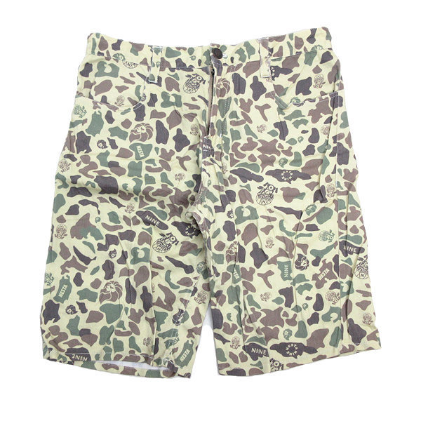 k■ナインルーラーズ×ネスタ/NINE RULAZ LINE×NESTA 15TH ANNIVERSARY カモフラショーツ【34】MENS■113 【中古】