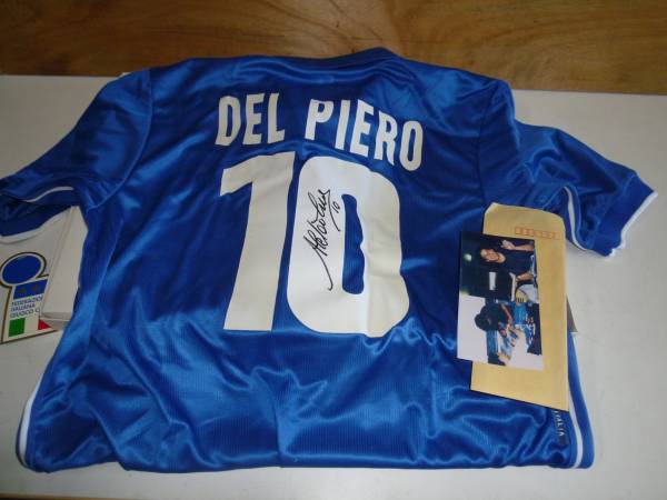 DEL PIERO 10 直筆サイン入り代表ユニホーム デルピエロ (サイン