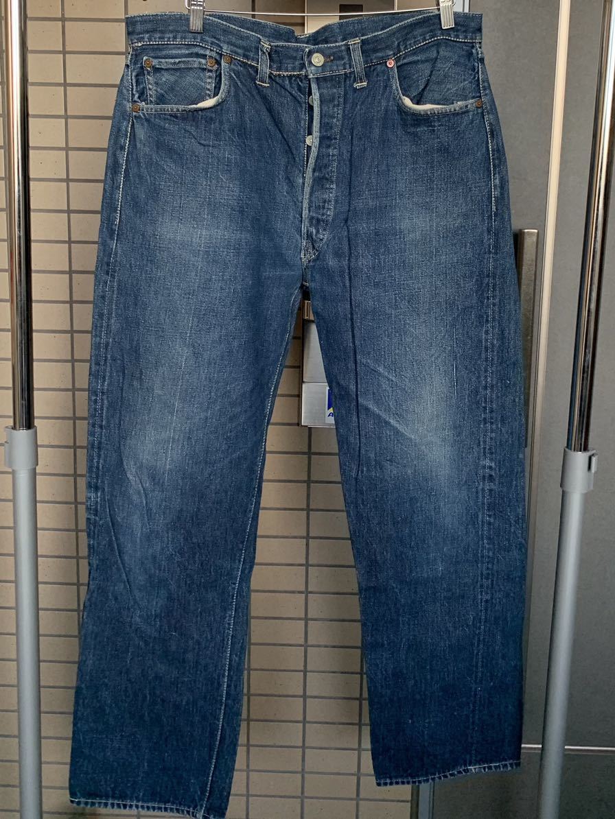 47年復刻⁄W32 リーバイス 501XX USA製 片面ビッグE 赤耳 黒カン