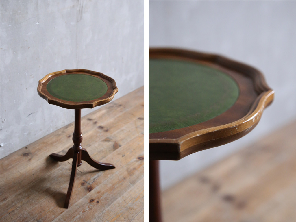 英国アンティーク木製ワインテーブル⁄サイドテーブル⁄丸机⁄飾り棚(89