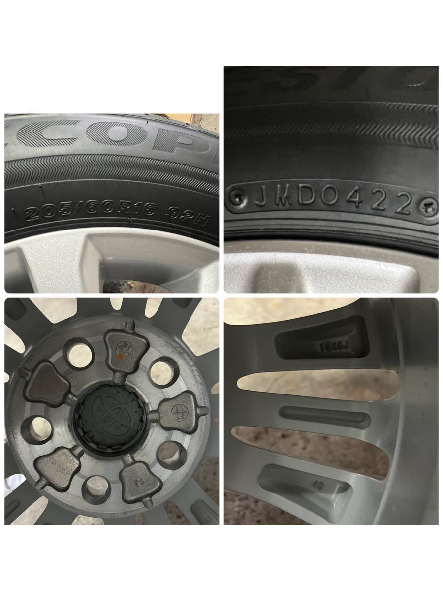 新車外し 90ヴォクシー ・ノア 純正ホイール+夏タイヤ 16×6J+40 + 205