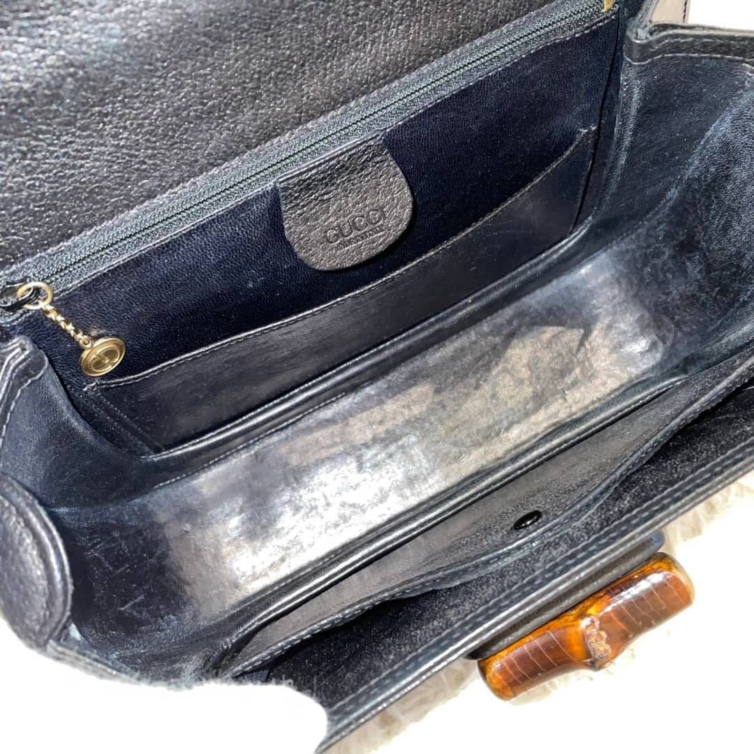 1円【極美品】幻の逸品 GUCCI オールドグッチ バンブー レザー