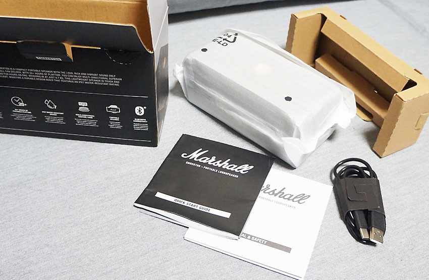 ★Marshall ワイヤレスポータブル防水スピーカー Emberton マーシャル ブラック＆ブラス
