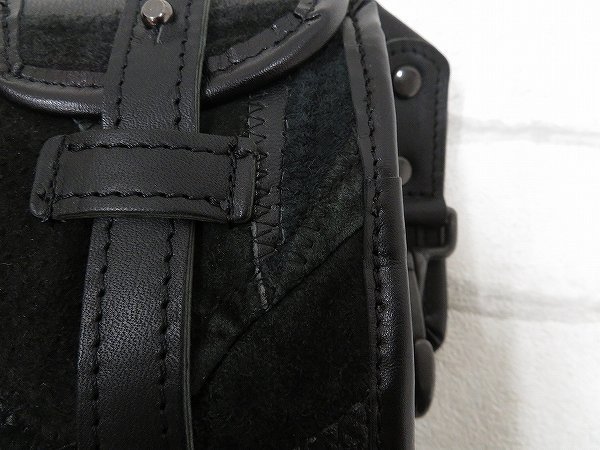 1B5121/NEON LEATHER GARMENT パッチワークレザーツールバッグ ネオンレザーガーメント サイドバッグ LEATHER | Leather N1DP N1DPLJ-5000 black&frasl;grey&frasl;yellow