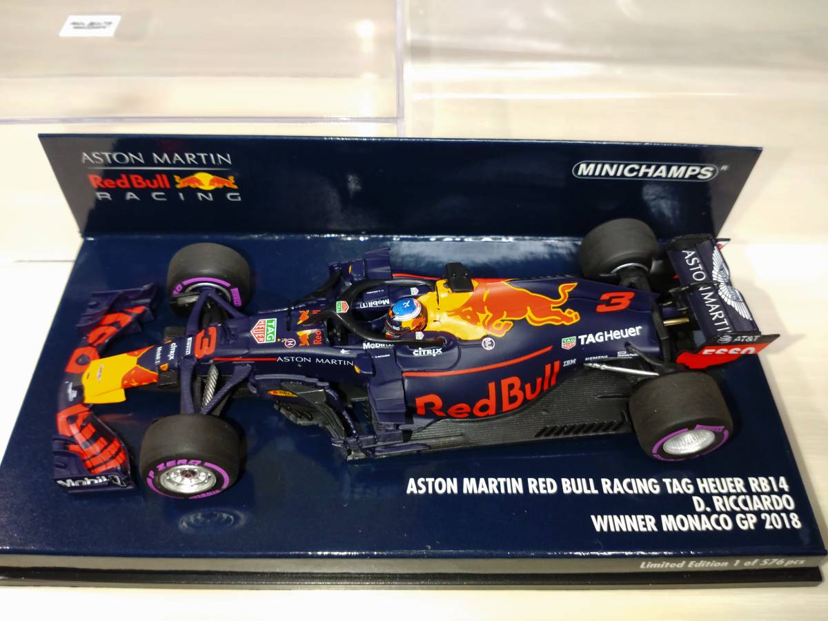 1/43 F1 ミニチャンプス レッドブル RB14 リカルド モナコGP 2018 