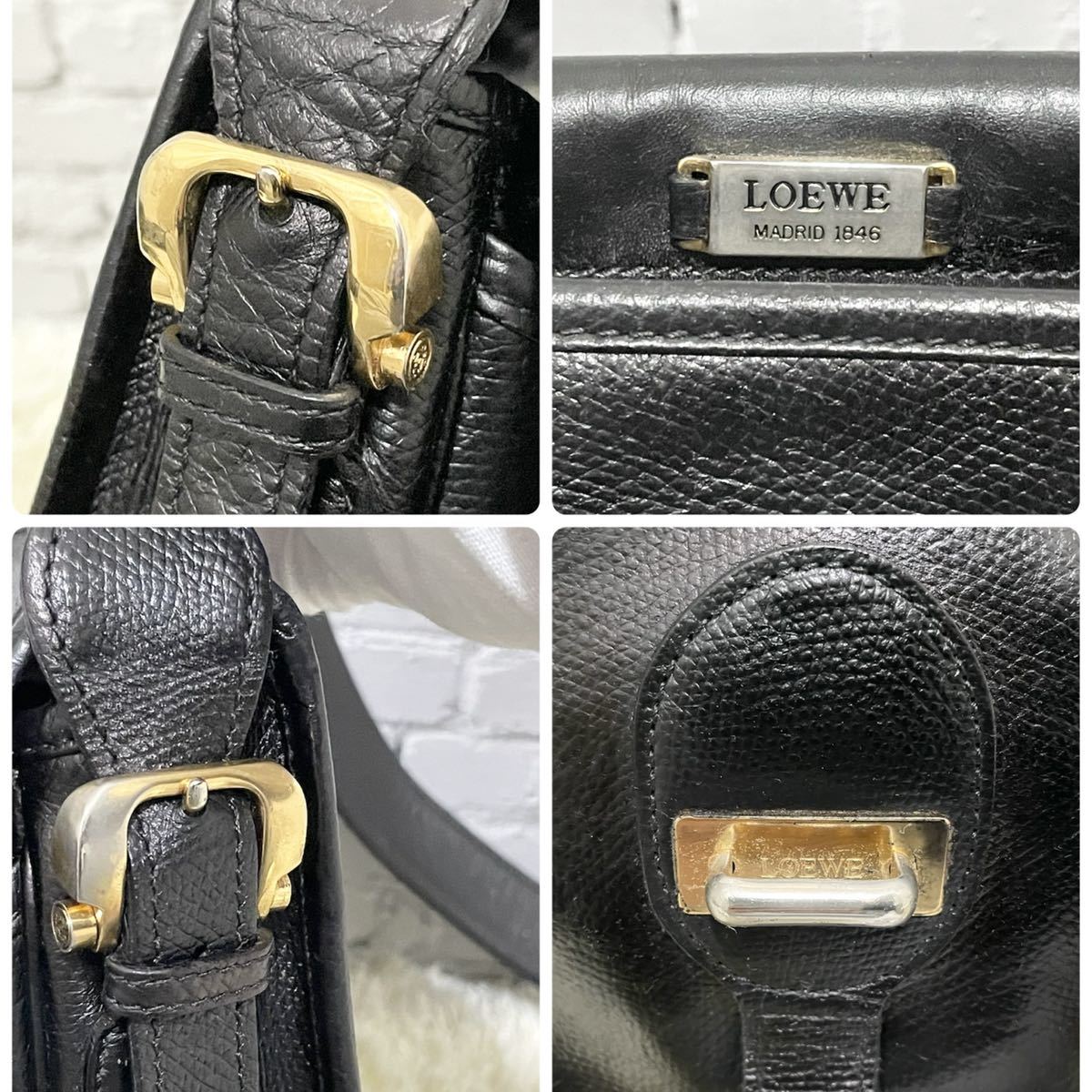 【美品】LOEWE　ロエベ　アナグラム　ショルダーバッグ　エンボス ロエベ アナグラム ショルダーバッグ 4807極希少・美品LOEWE サコッシュ ナッパレザー