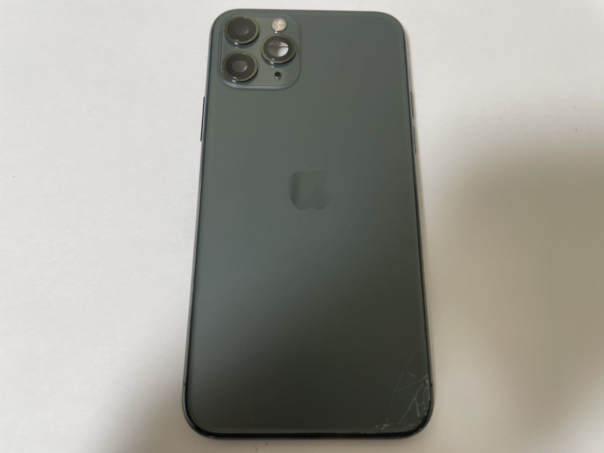 □iPhone11pro 背面割れ純正バックパネル筐体 グリーン□ Pro iPhone11