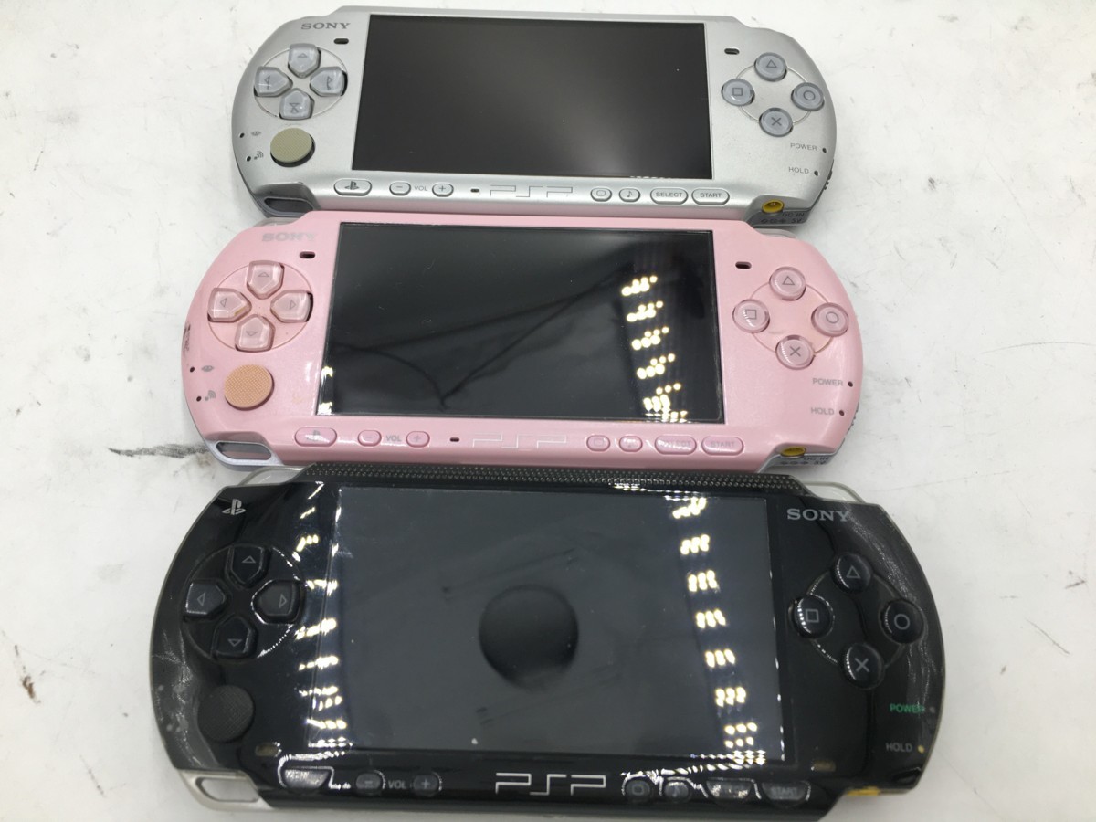 ♪▲【SONY ソニー】PSP PlaystationPortable 3台セット PSP-3000/1000 まとめ売り 0420 7 Portable PlayStation PSP (PSP 6点セット PSP3000