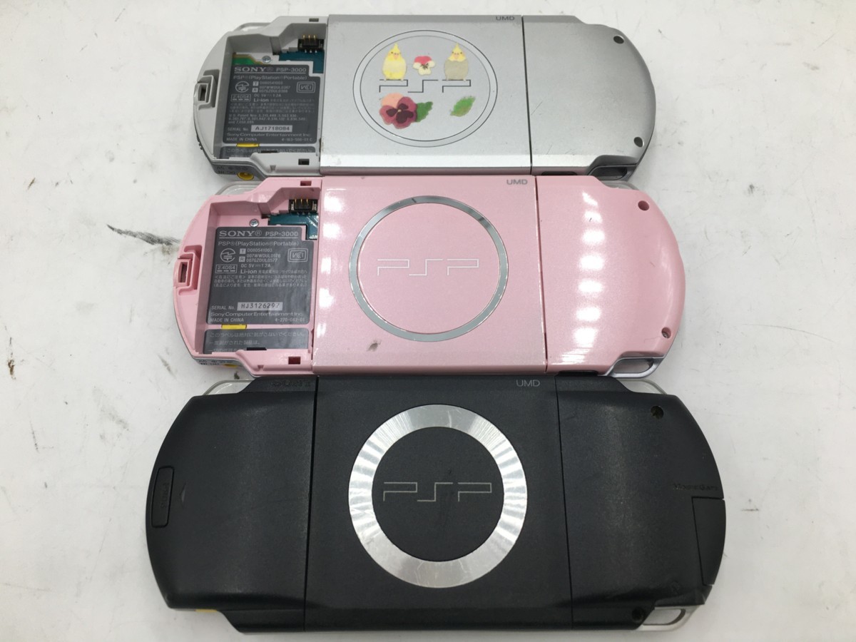 ♪▲【SONY ソニー】PSP PlaystationPortable 3台セット PSP-3000/1000 まとめ売り 0420 7 Portable PlayStation PSP (PSP 6点セット PSP3000