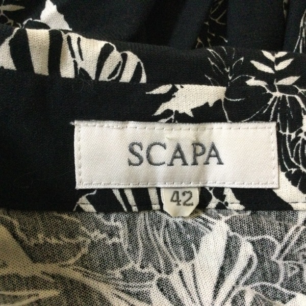 スキャパ Scapa サイズ42 L - 黒×白 レディース レギュラーカラー/半袖
