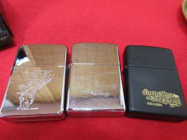 【GY804/クリ】ZIPPO/ジッポ　喫煙グッズ　ライター3個+灰皿　計4点まとめてセット　Guam USA/CABINなど