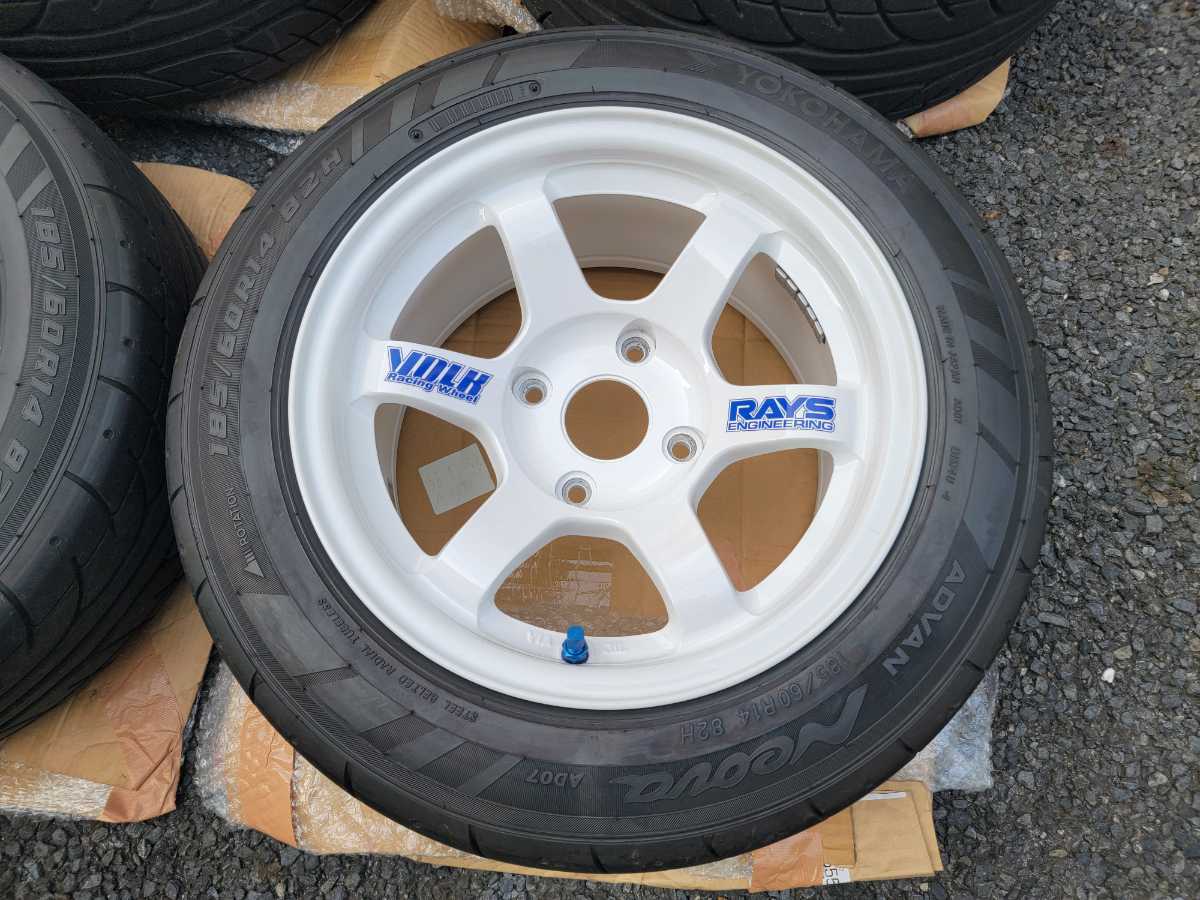 RAYS TE37 14インチ 7J +0 4本 114.3 4H 4穴 volk 7J0 185/60R14 neova 