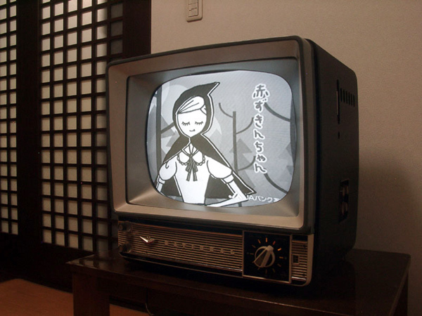 ナショナル真空管式白黒テレビ 17インチ大型画面です とても珍しい