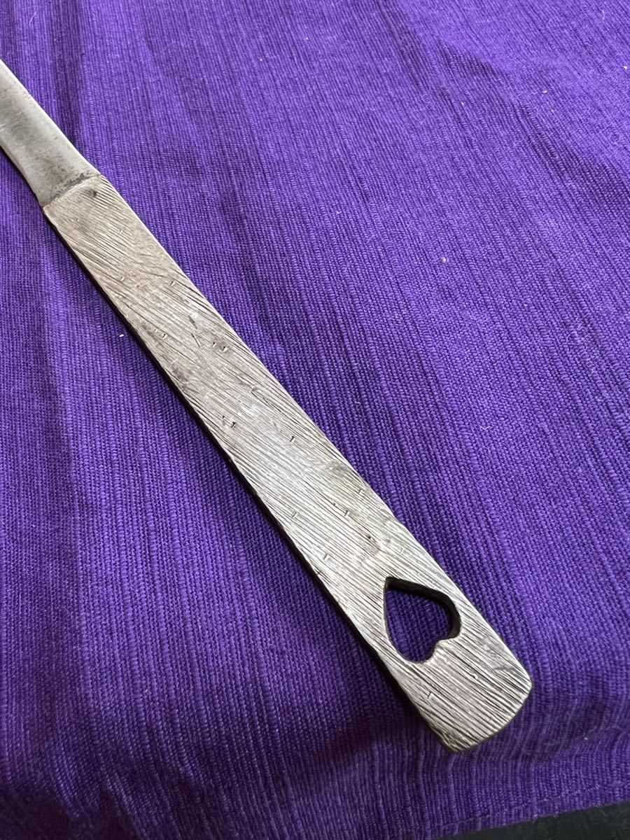 良品 在銘馬針 貫級刀 雷除 刻印明瞭（日本刀脇差短刀鍔鐔寸鉄棒手裏剣  