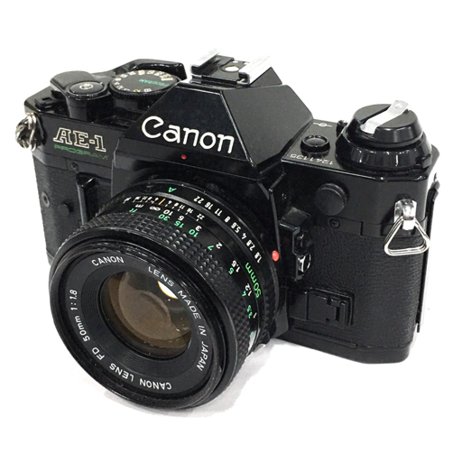 Canon AE-1 ブラック レンズ付 FD50mm 1.8 動作品 一眼レフ 1円 CANON AE-1 PROGRAM FD 50mm 1:1.8 一眼レフ フィルムカメラ