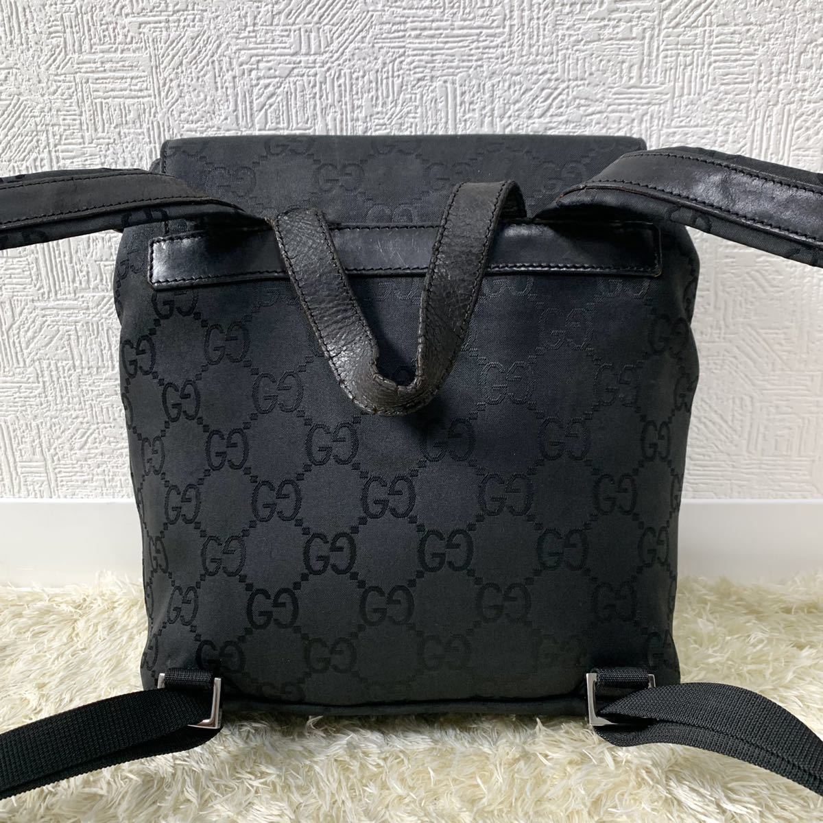 1円〜 希少 最高級 GUCCI グッチ リュックサック 巾着 GG ナイロン 