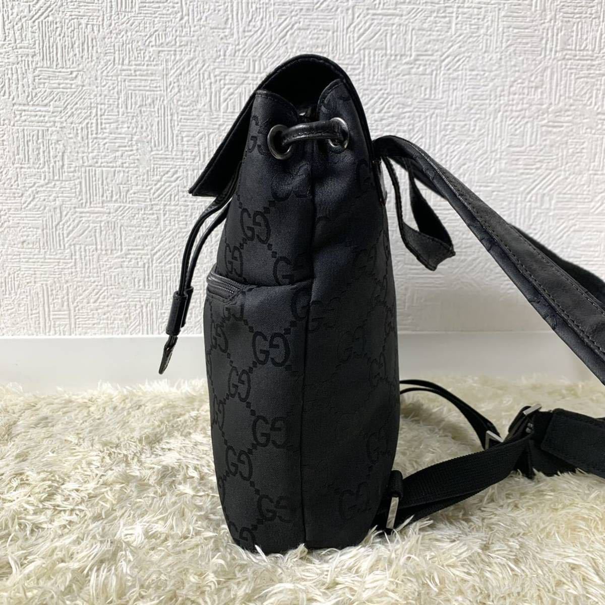 1円〜 希少 最高級 GUCCI グッチ リュックサック 巾着 GG ナイロン