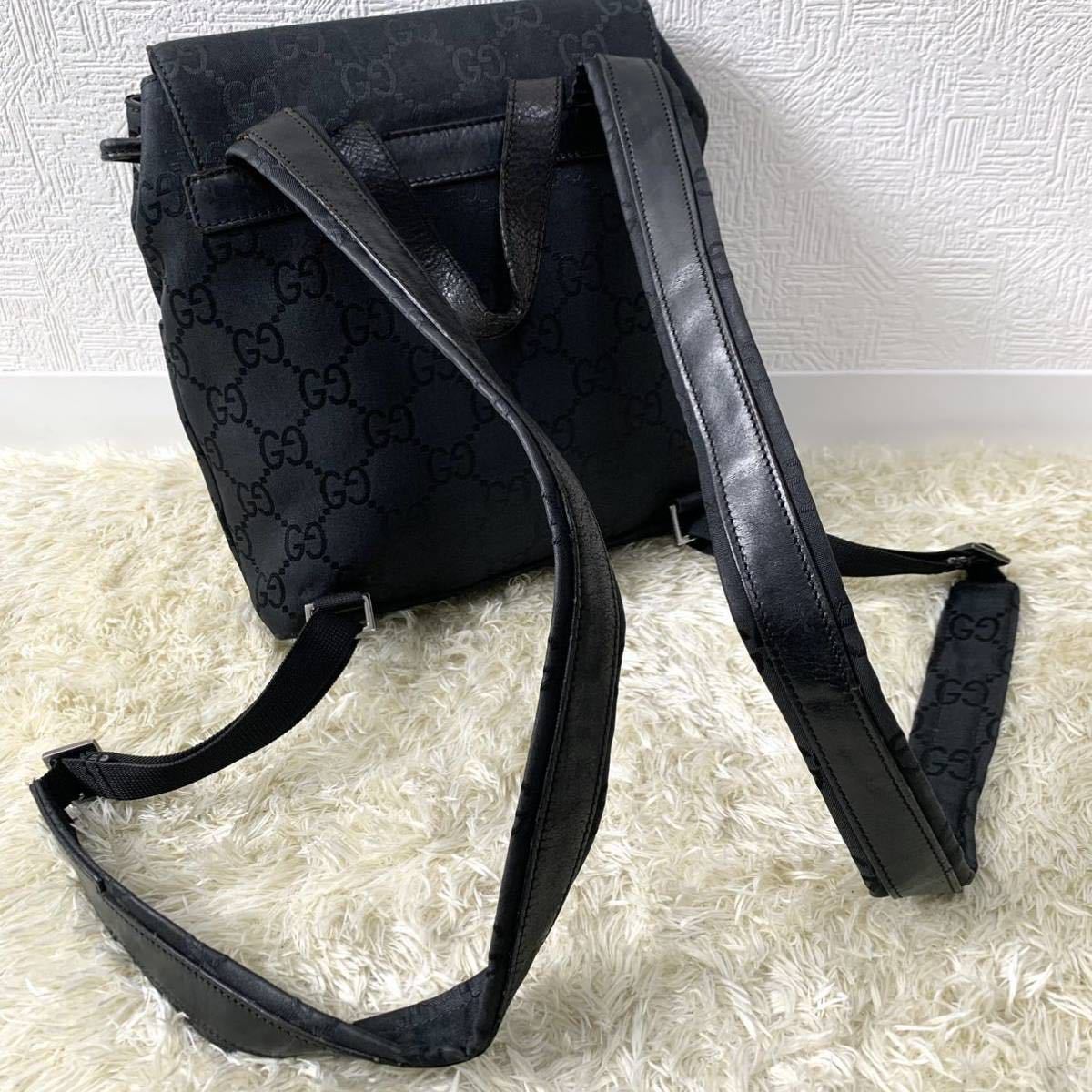 1円〜 希少 最高級 GUCCI グッチ リュックサック 巾着 GG ナイロン 