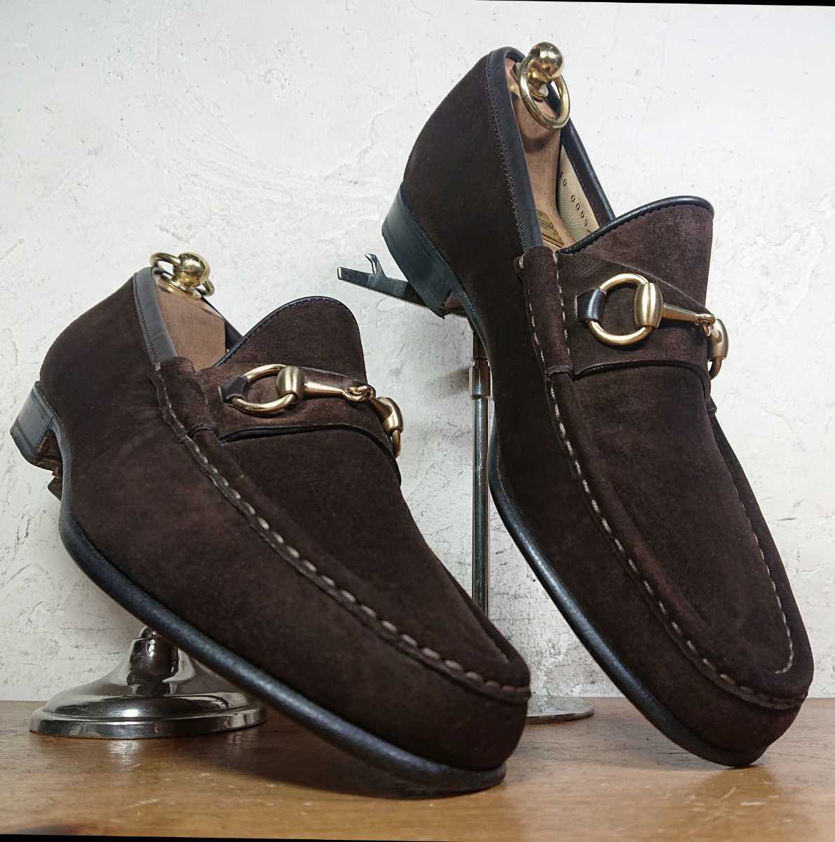 【お買い得，限定SALE】 極 / ITALY製 オールドグッチ/GUCCI ホースビットローファー 41E 25.5-26cm相応 茶 ブラウン スエード(男性用)｜売買されたオークション情報、yahooの商品情報をアーカイブ公開 - オークファン 靴