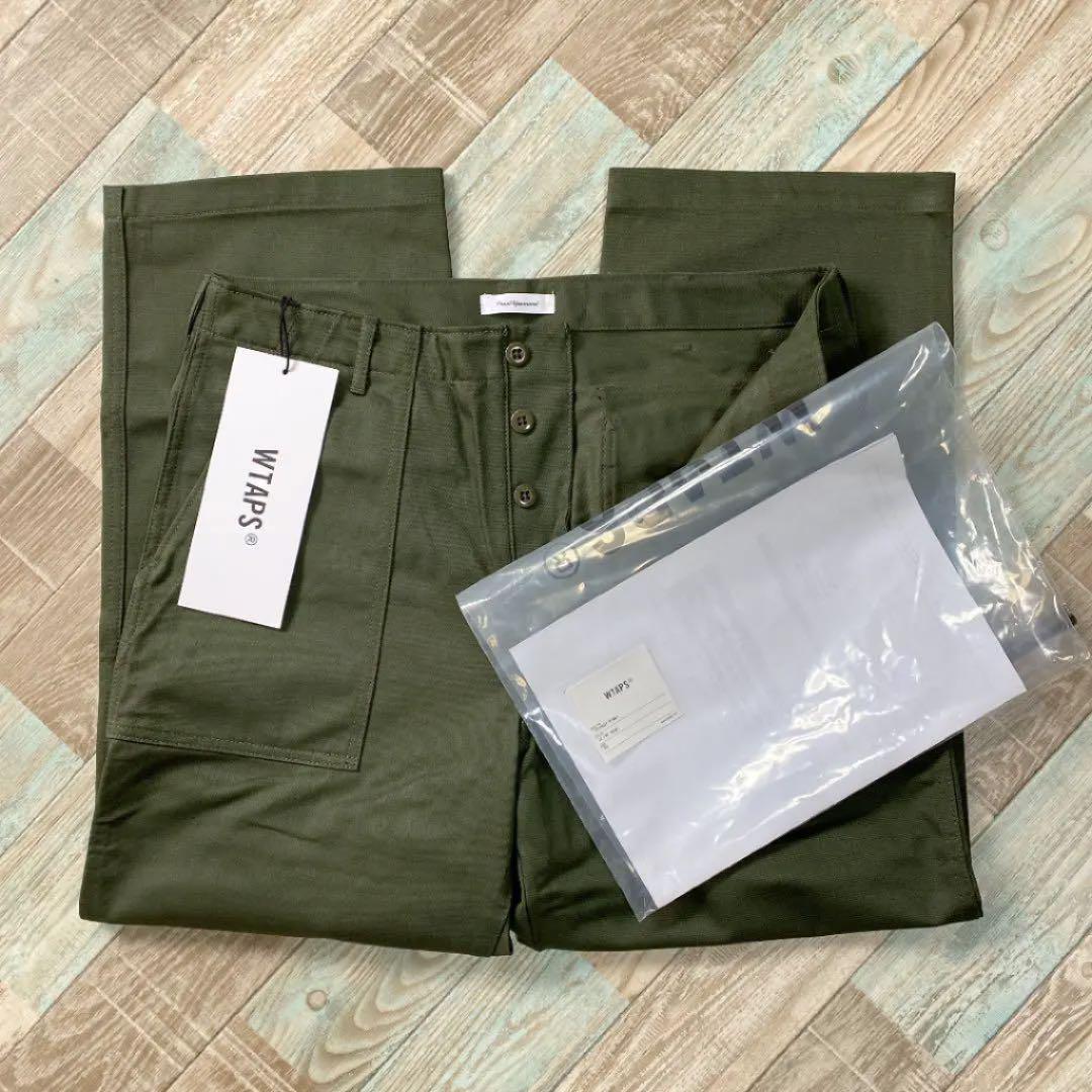 22SS WTAPS WMILL-TROUSER 02 TROUSERS COTTON SATIN OLIVE DRAB ダブルタップス MILL ユーティリティ トラウザーズ パンツ L tuck &frasl; 02 - Wtaps COTTON. Black