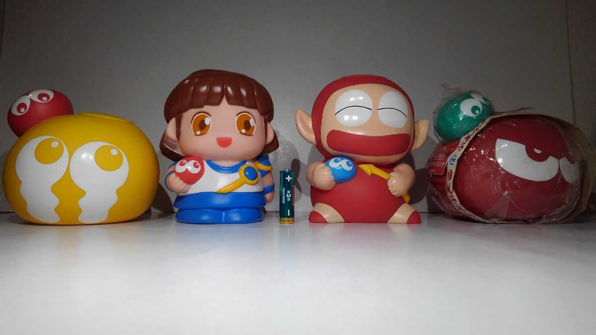 即決！☆ぷよぷよ☆アルル さそりまん 赤ぷよ 黄ぷよ☆ソフビ☆貯金箱