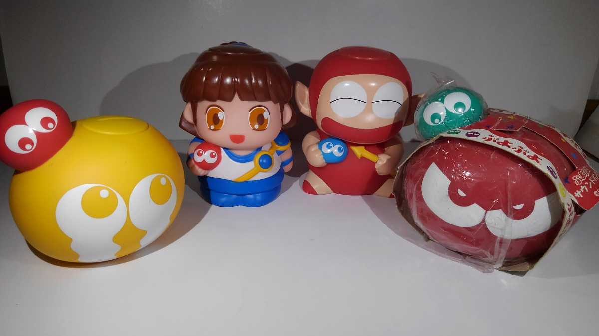 即決！☆ぷよぷよ☆アルル さそりまん 赤ぷよ 黄ぷよ☆ソフビ☆貯金箱