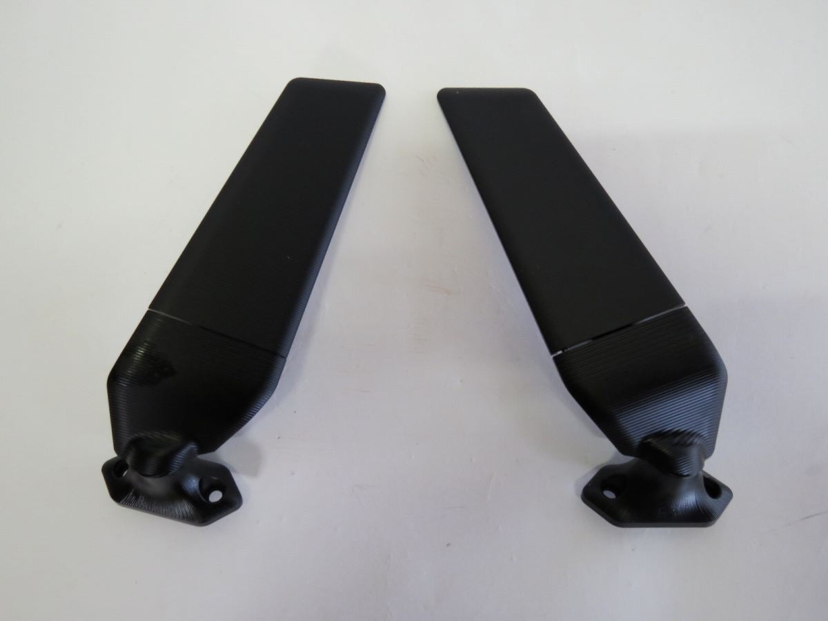 Ninja 400/300/250/125 ninja250sl ninja650 zx25r バックミラー 角度調整可 CNC アルミ削りだし 黒【mi-nj400-a】